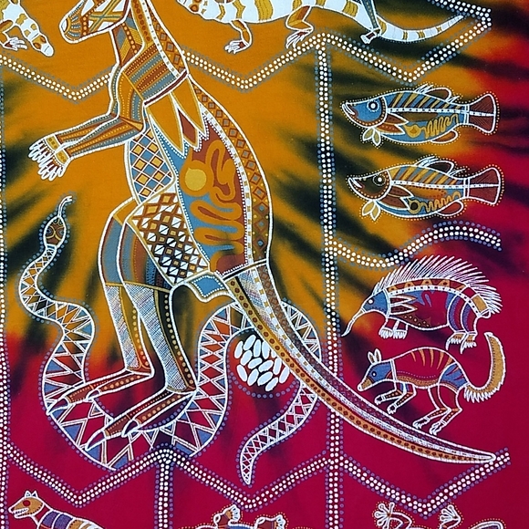 Churinga Australia Aboriginal Art Tie dye Size XL Vintage 90s - Picture 7 of 16